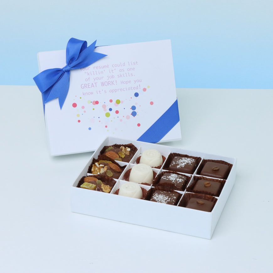 Great work designed 12- piece chocolate hard box
