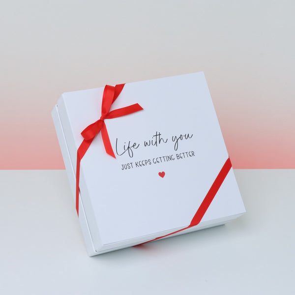 Love message "life with you" designed 2-layer premium chocolate hard box