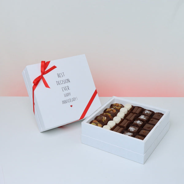 Best decision ever happy anniversary designed chocolate hard box