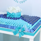 Corporate customized chocolate arrangement wood stand
