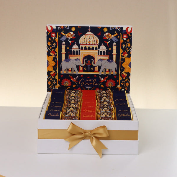 Happy diwali majestic elephant designed premium chocolate large hamper