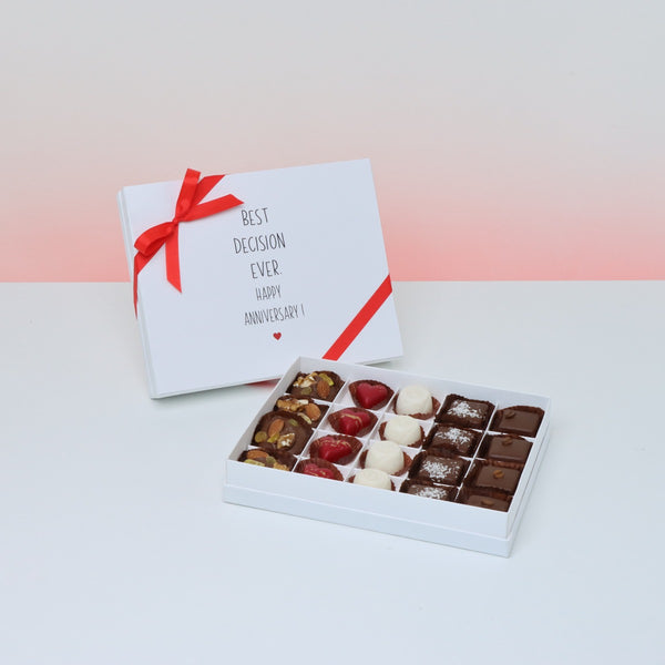 Best decision ever happy anniversary designed 20P premium chocolate hard box