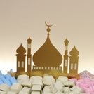 Eid mubarak acrylic mosque decorated chocolate large leather tray