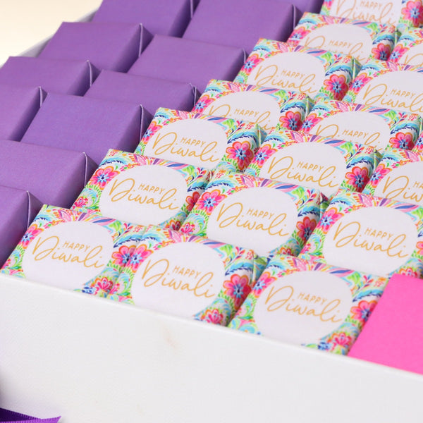 Happy diwali floral pattern designed premiumchocolate extra large hamper