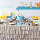 Baby boy toy store theme dessert table
