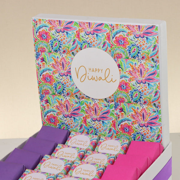 Happy diwali floral pattern designed premium chocolate medium hamper