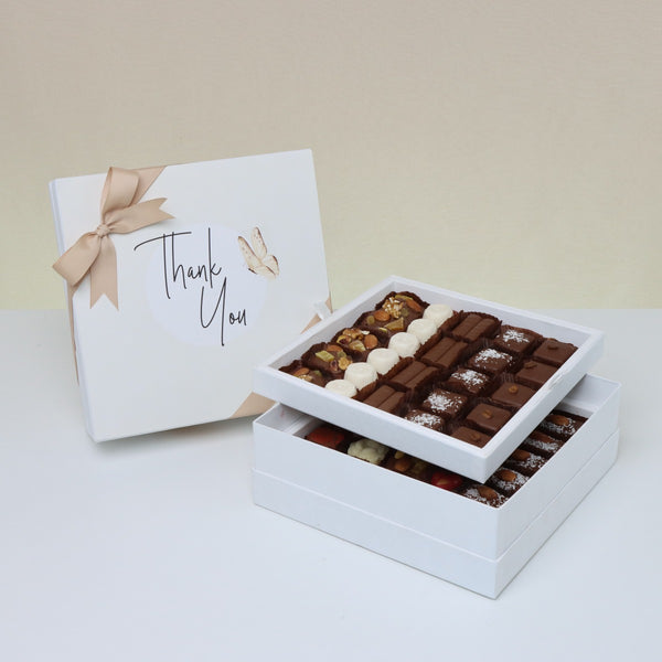 "Thank you" butterfly designed 2-layer premium chocolate hard box