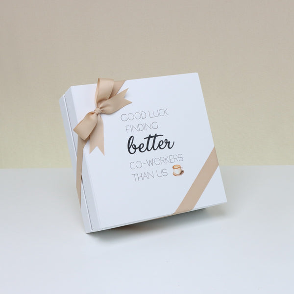 Good luck finding better co-worker than us 2-layer premium chocolate hard box