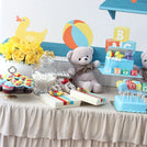 Baby boy toy store theme dessert table