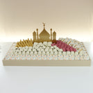 Eid Mubarak designed acrylic mosque decorated chocolate leather tray