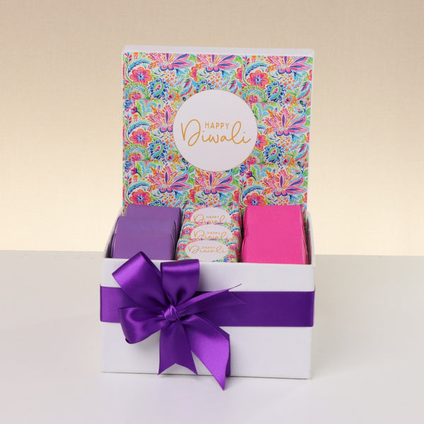 Happy diwali floral pattern designed premium chocolate small hamper