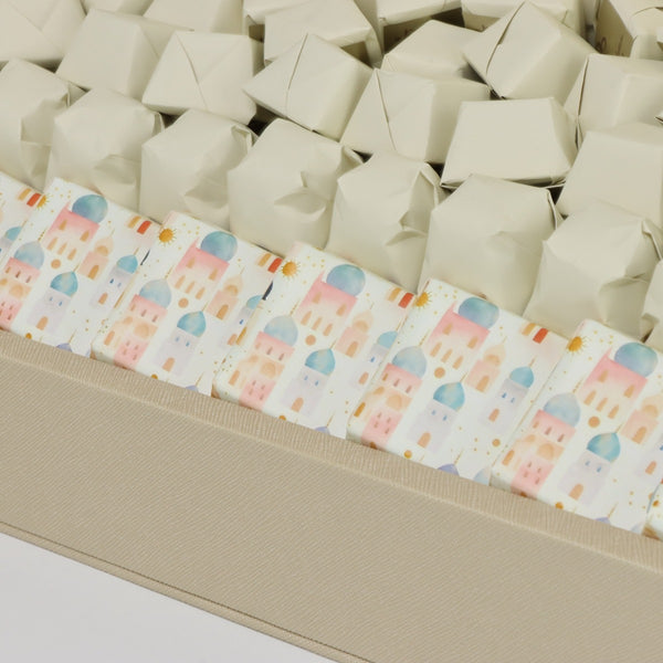 Eid Mubarak designed acrylic mosque decorated chocolate leather tray