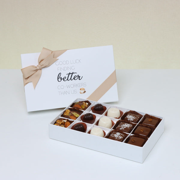Good luck finding better co-worker than us 15piece premium chocolate hard box