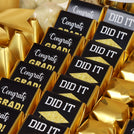 Graduation designed premium chocolate large leather tray