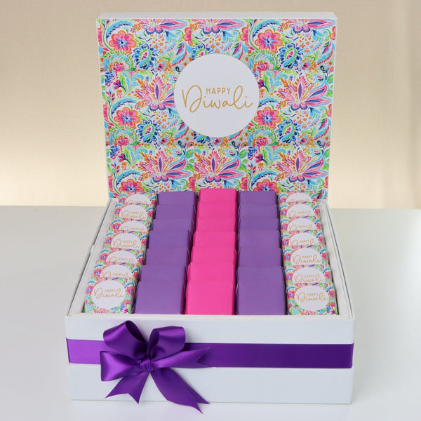 Happy diwali floral pattern designed premium chocolate large hamper