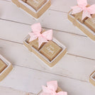 Set of 20 Baby rustic personalized chocolate view top box