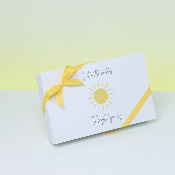 "Brighten your day" sun streak designed 15-piece premium chocolate hard box