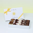 "Brighten your day" sun streak designed 15-piece premium chocolate hard box