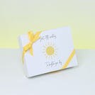 "Brighten your day" sun streak designed chocolate 12-piece premium chocolate hard box