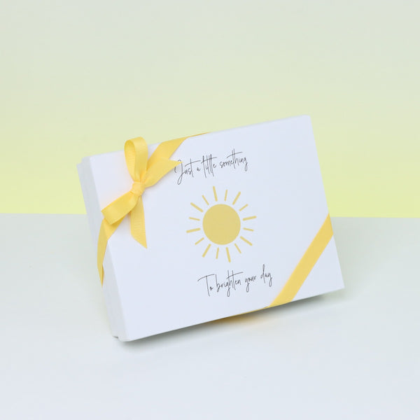 "Brighten your day" sun streak designed chocolate 12-piece premium chocolate hard box