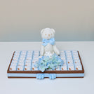 Baby boy teddy theme personalized chocolate leather tray