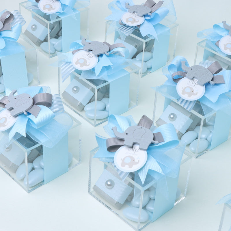 Set of 20 Baby acrylic elephant decorated chocolate acrylic box