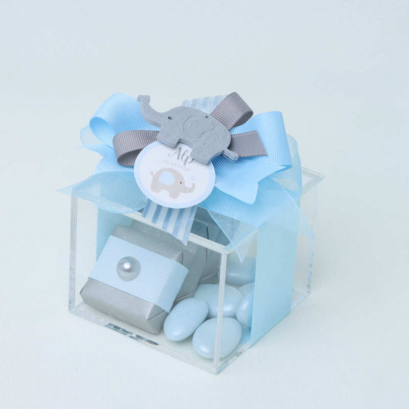 Set of 20 Baby acrylic elephant decorated chocolate acrylic box