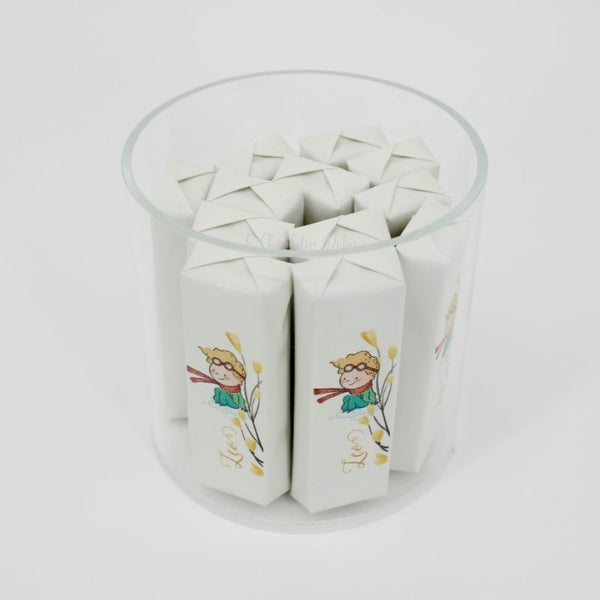 Baby boy adventure theme chocolate & sweets wood stand with backdrop for rent