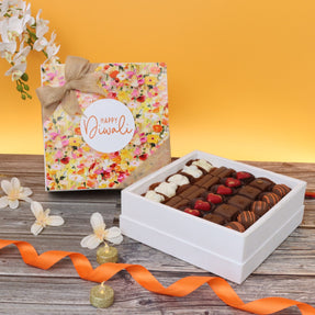 HAPPY DIWALI FLORAL DESIGNED 25-PIECE CHOCOLATE HARD BOX