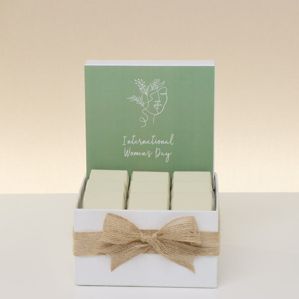 International women's day minimalist design premium chocolate small hamper