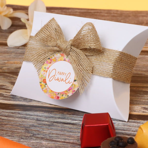 Set of 20 Happy Diwali floral designed premium chocolate pillow soft box