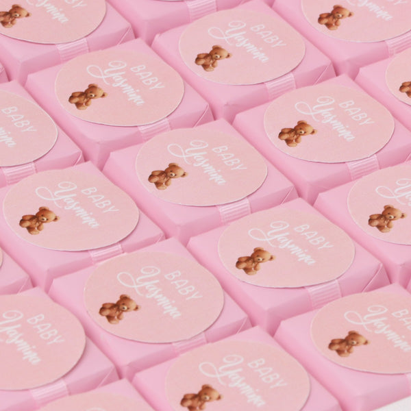 Baby girl teddy designed personalized chocolate large hamper