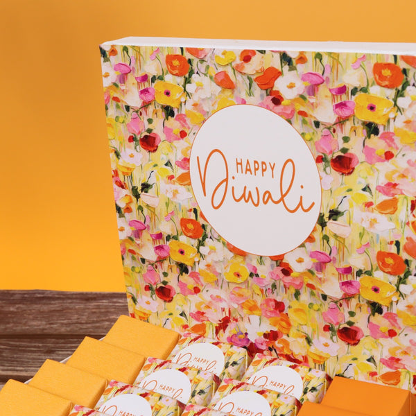 Happy diwali floral designed premium chocolate medium hamper