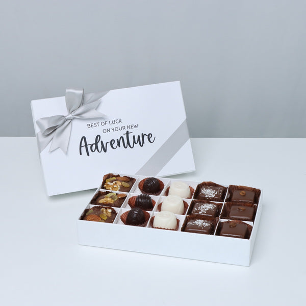 Good luck on your new adventure designed 15-piece premium chocolate hard box