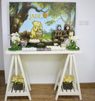 Baby boy "winnie the pooh" theme chocolate wood stand for rent.