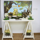 Baby boy "winnie the pooh" theme chocolate wood stand for rent.