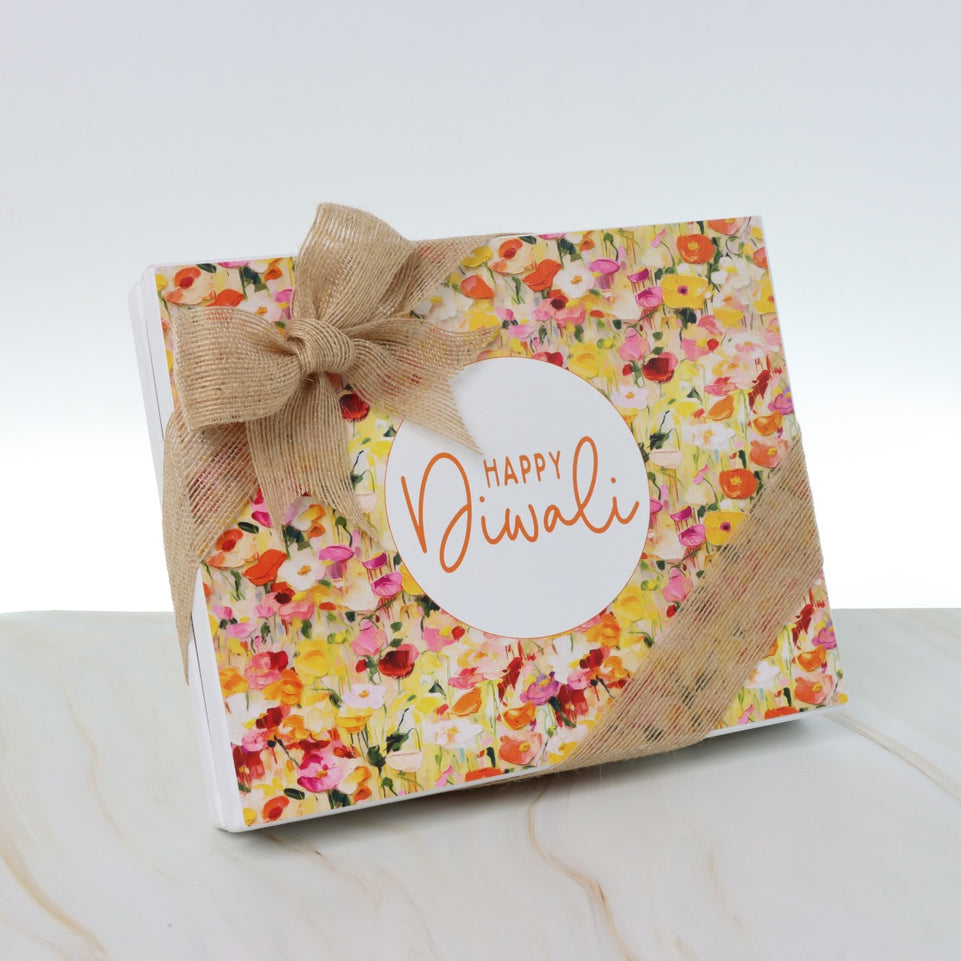 HAPPY DIWALI FLORAL DESIGNED 20-PIECE CHOCOLATE HARD BOX