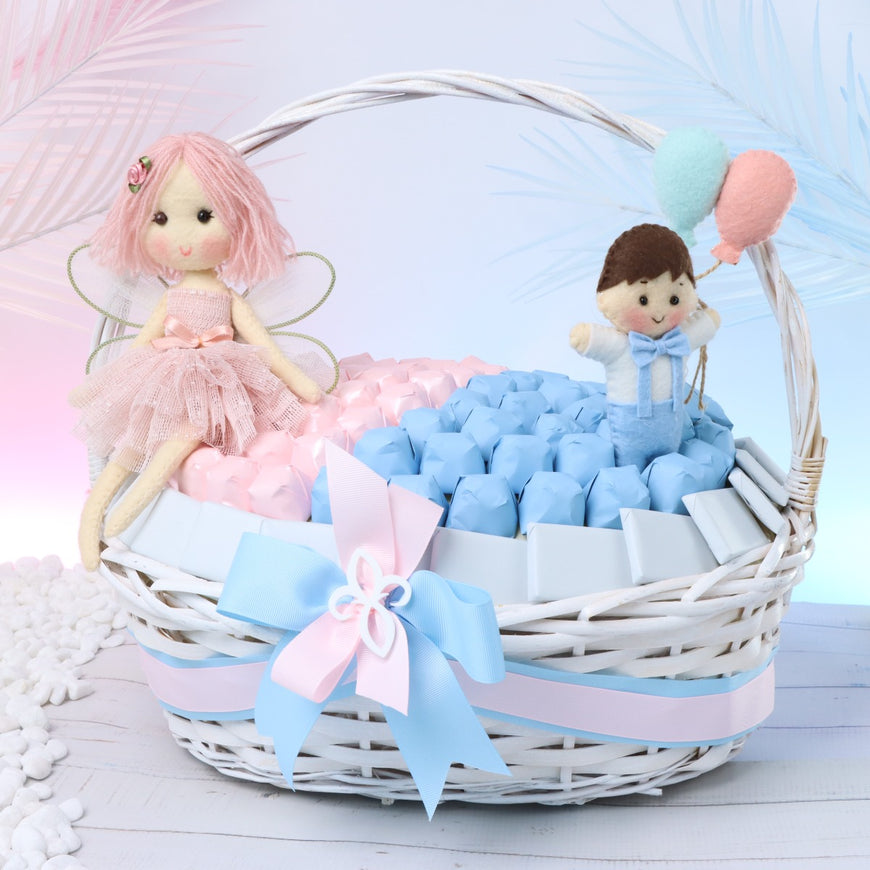 BABY TWIN DESIGNED CHOCOLATE MEDIUM BASKET