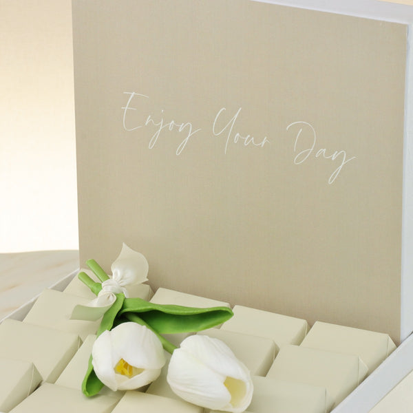 Enjoy your day minimalist designed premium chocolate medium hamper