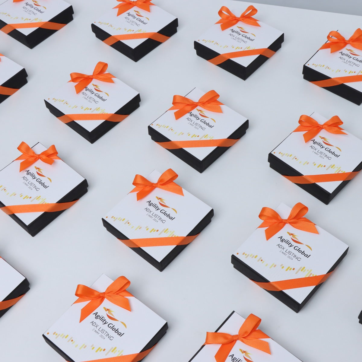 Set of 15 Corporate branded premium chocolate 4 - piece black hard box