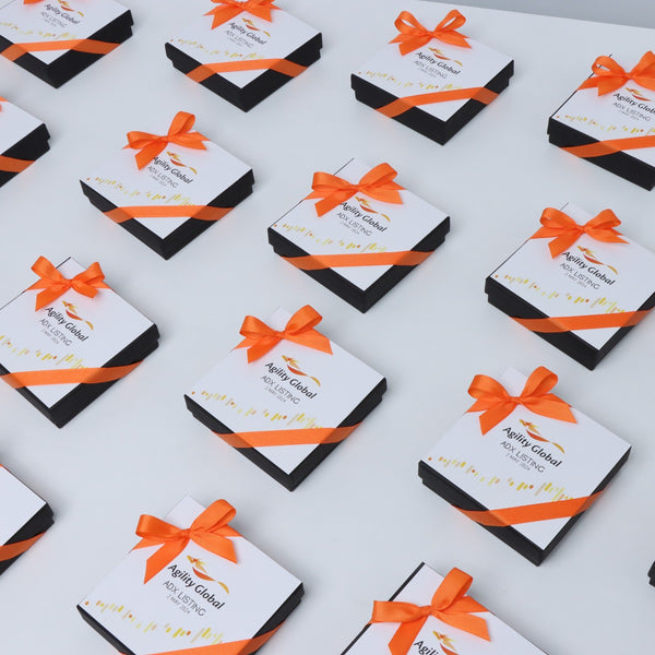 Set of 15 Corporate branded premium chocolate 4 - piece black hard box