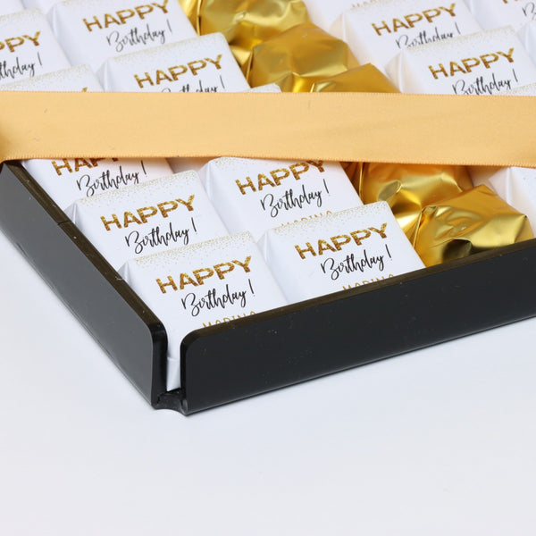 "happy birthday" premium chocolate acrylic tray