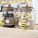 Luxury rustic honey bee theme decorated chocolate & giveaway dessert table