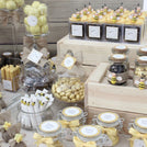 Luxury rustic honey bee theme decorated chocolate & giveaway dessert table