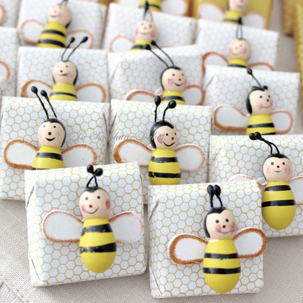 Luxury rustic honey bee theme decorated chocolate & giveaway dessert table