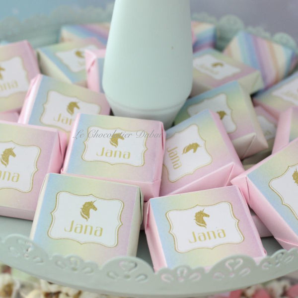 Unicorn designed personalized chocolate