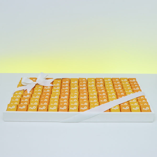 Corporate branded premium chocolate large leather tray