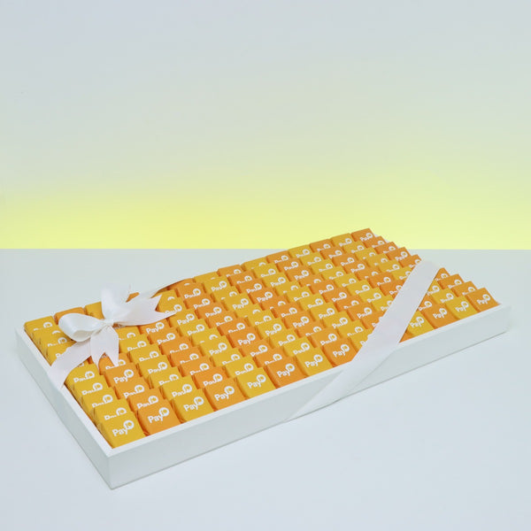 Corporate branded premium chocolate large leather tray