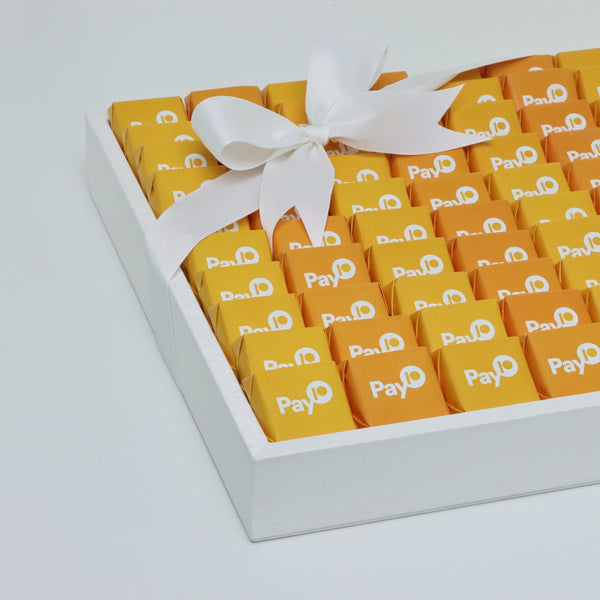 Corporate branded premium chocolate large leather tray