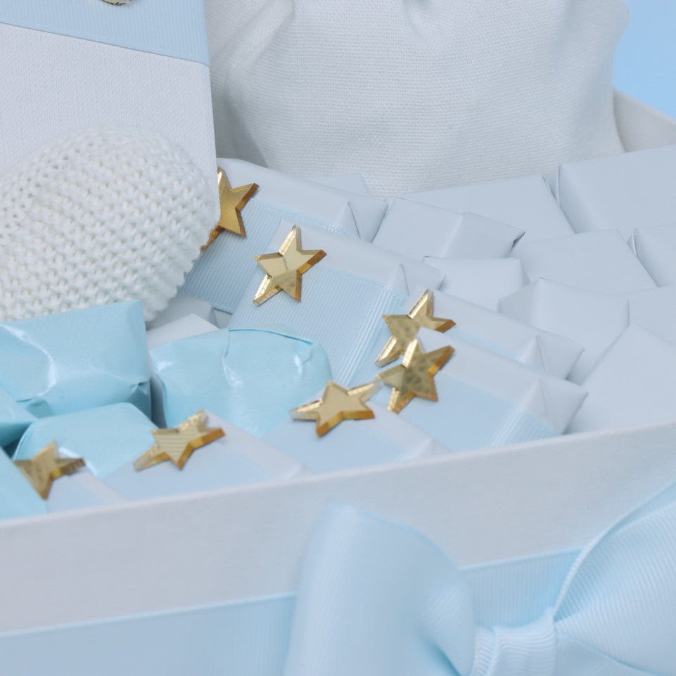 Baby boy teddy & stars decorated chocolate extra large hamper